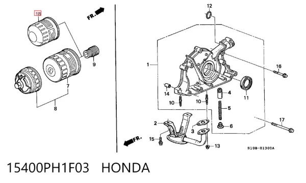 Filtr oleju 15400PH1F03 Honda
