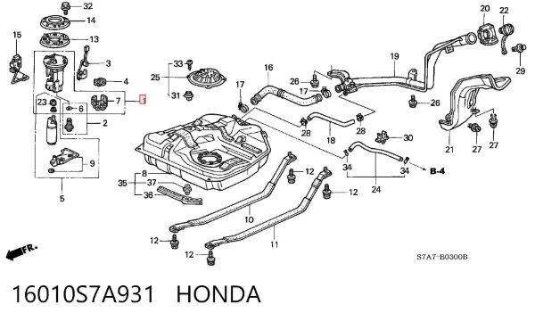 Filtr paliwa 16010S7A931 Honda