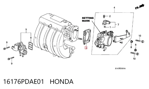 Uszczelka przepustnicy Honda Accord VI