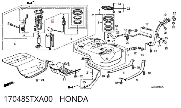 Filtr paliwa 17048STXA00 Honda