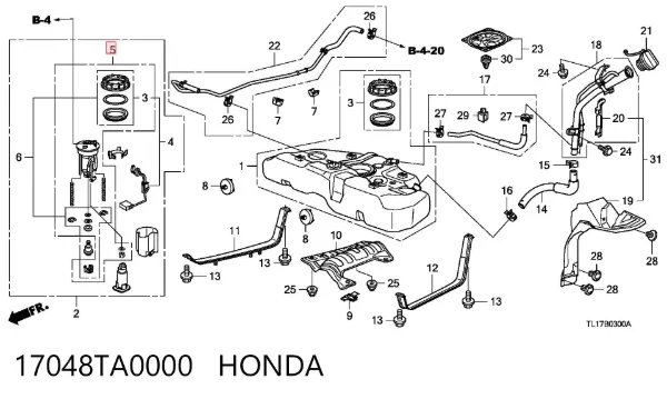 Filtr paliwa 17048TA0000 Honda