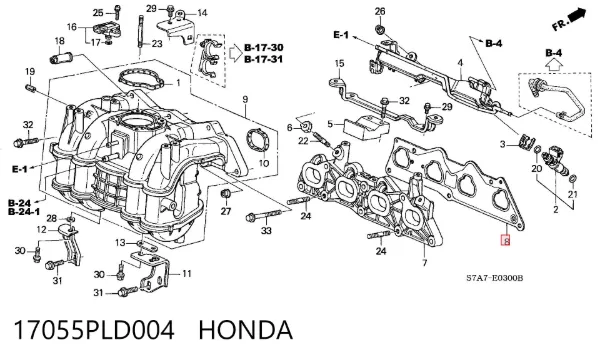 Uszczelka kolektora ssącego 17055PLD004 Honda