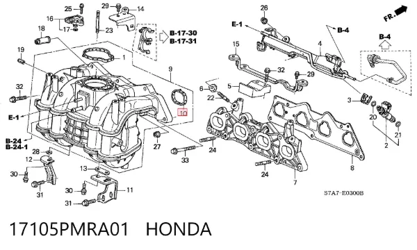 Uszczelka kolektora ssącego 17105PMRA01 Honda