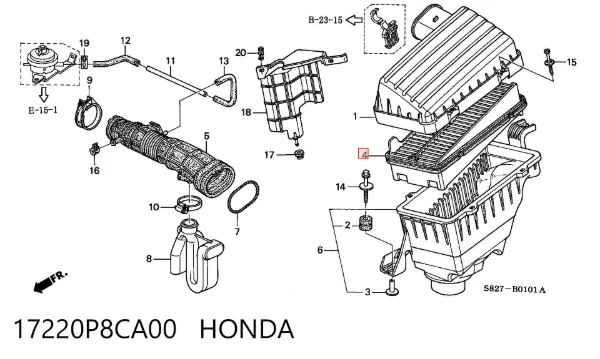 Filtr powietrza 17220P8CA00 Honda