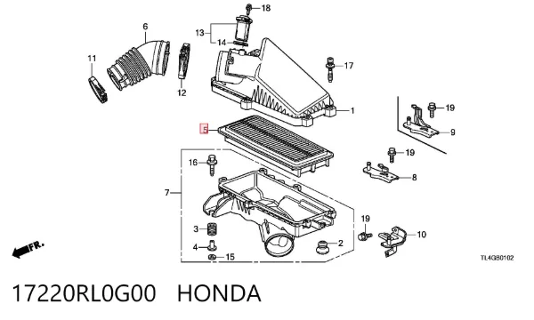 Filtr powietrza 17220RL0G00 Honda