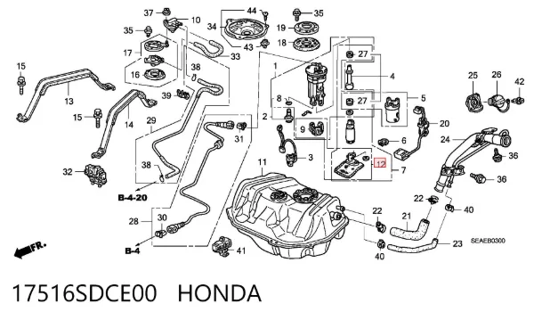 Filtr-sitko pompy paliwowej 17516SDCE00 Honda