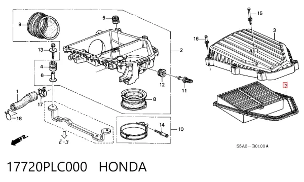 Filtr powietrza 17720PLC000 Honda