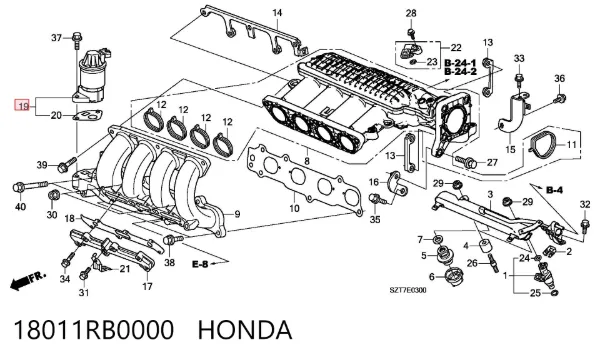 Zawór recyrkulacji spalin EGR 18011RB0000 Honda