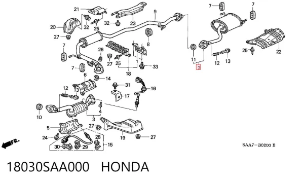 Tłumik, tylna część 18030SAA000 Honda
