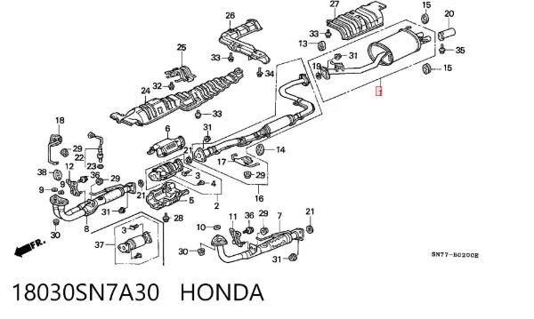 Tłumik, tylna część 18030SN7A30 Honda