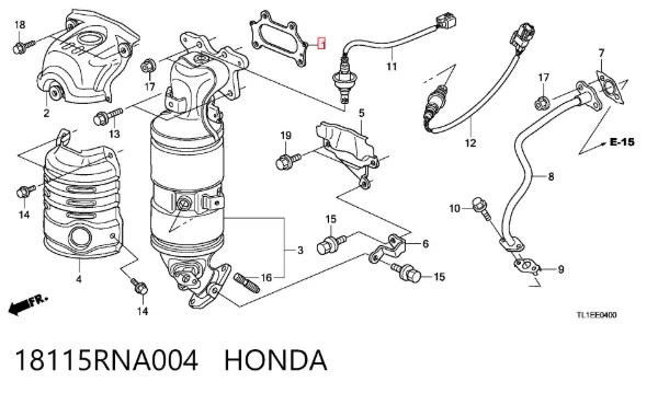 Uszczelka kolektora wydechowego 18115RNA004 Honda