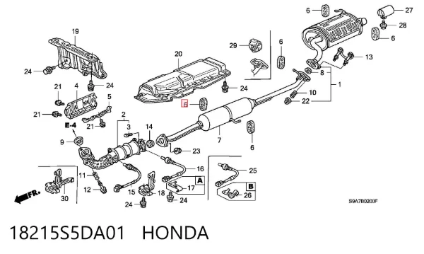 Poduszka mocowania tłumika 18215S5DA01 Honda