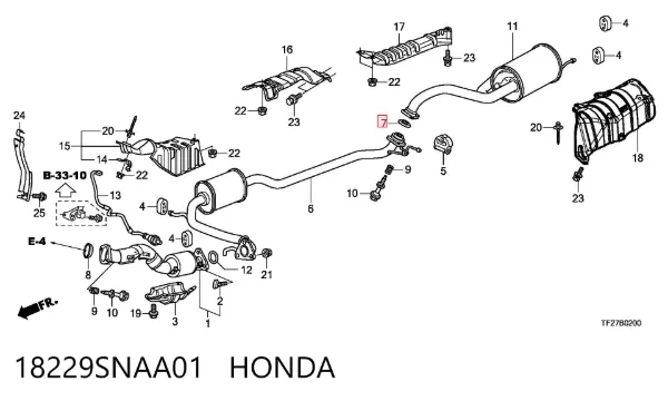 Uszczelka tłumika montażowa 18229SNAA01 Honda
