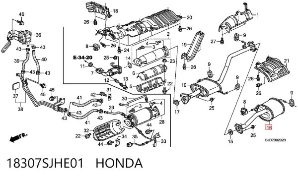 Tłumik, tylna część Honda FR-V BE