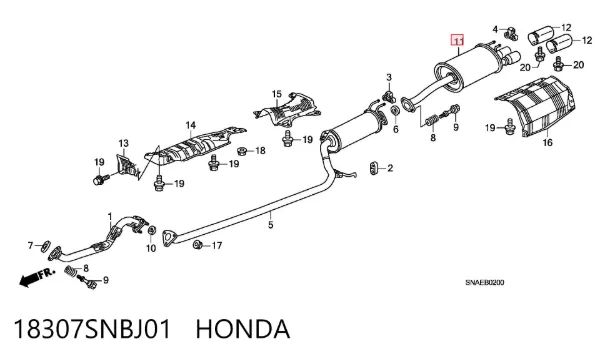 Tłumik, tylna część Honda Civic VIII