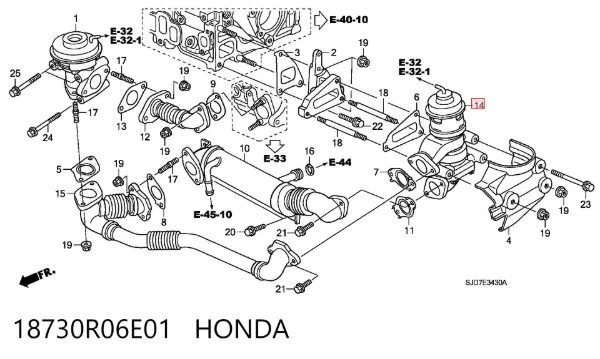 Zawór recyrkulacji spalin EGR 18730R06E01 Honda