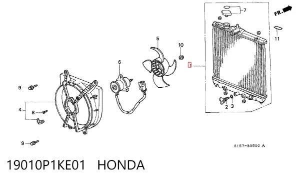 Chłodnica silnika 19010P1KE01 Honda