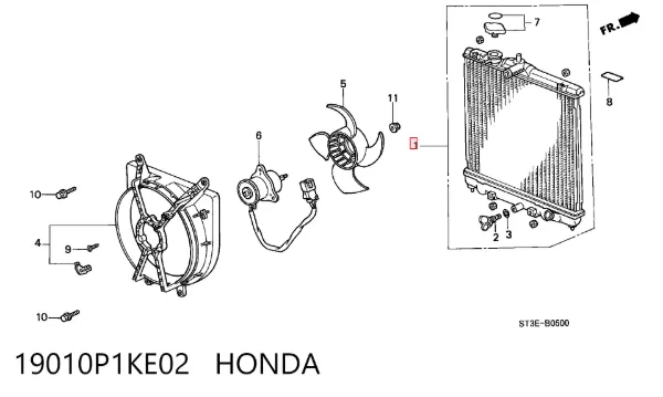 Chłodnica silnika Honda Civic VI