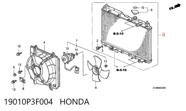 Chłodnica silnika 19010P3F004 Honda