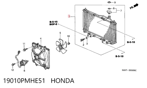 Chłodnica silnika 19010PMHE51 Honda