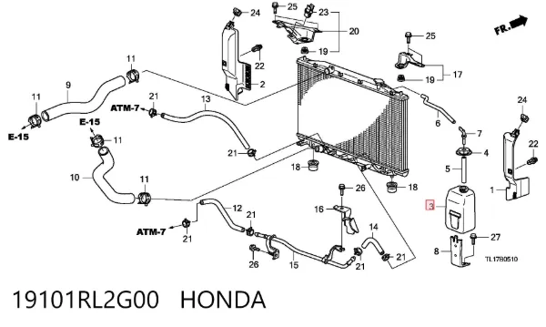 Zbiorniczek wyrównawczy układu chłodzenia Honda Accord VIII