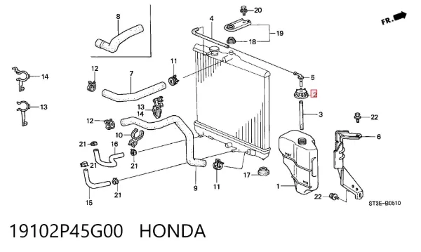 Pokrywa (korek) zbiornika wyrównawczego 19102P45G00 Honda