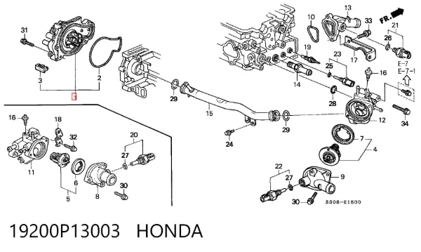 Pompa chłodząca wodna 19200P13003 Honda