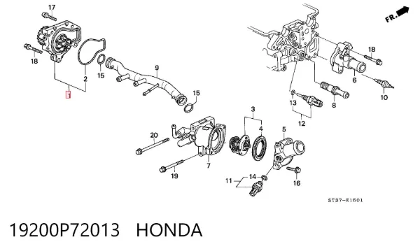 Pompa chłodząca wodna 19200P72013 Honda
