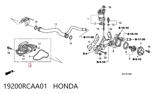 Pompa chłodząca wodna 19200RCAA01 Honda