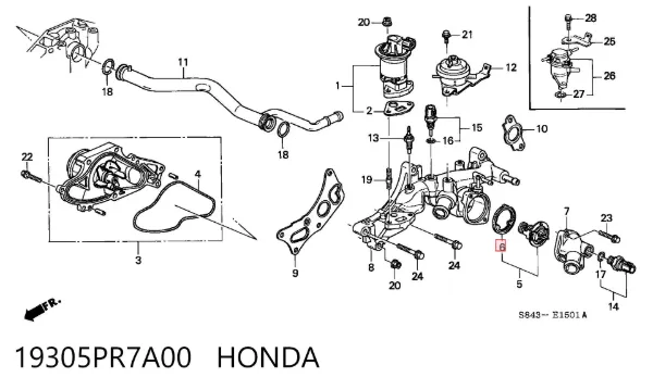 Uszczelka termostatu 19305PR7A00 Honda