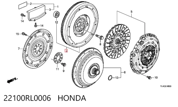 Koło zamachowe silnika 22100RL0006 Honda