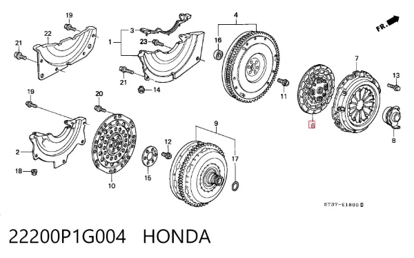 Tarcza sprzęgła 22200P1G004 Honda