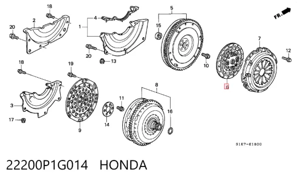 Tarcza sprzęgła 22200P1G014 Honda