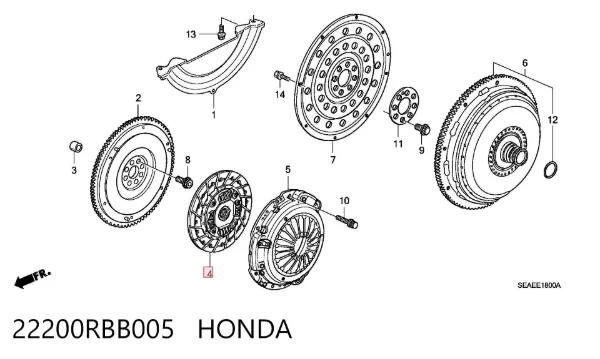 Tarcza sprzęgła 22200RBB005 Honda