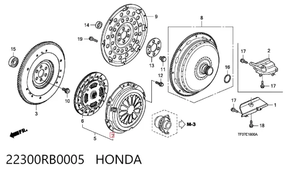 Docisk sprzęgła 22300RB0005 Honda