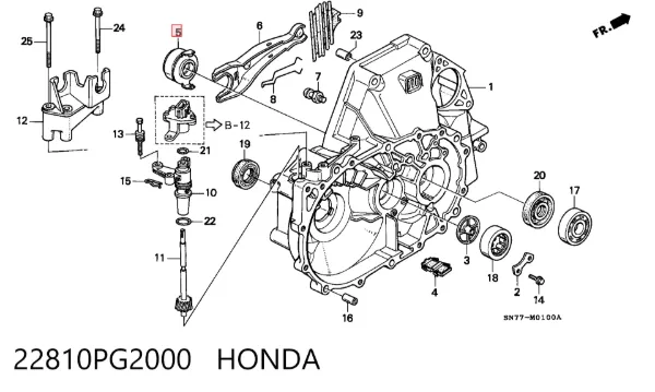 Łożysko wyciskowe sprzęgła 22810PG2000 Honda