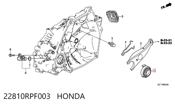 Łożysko wyciskowe sprzęgła 22810RPF003 Honda