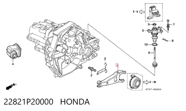 Widełki sprzęgła 22821P20000 Honda
