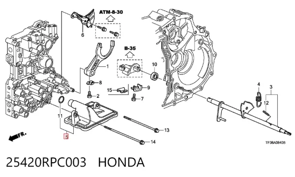 Filtr automatycznej skrzyni biegów 25420RPC003 Honda