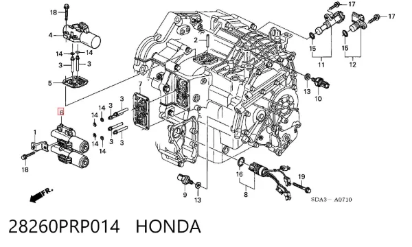 Solenoid automatycznej skrzyni biegów Honda FR-V BE