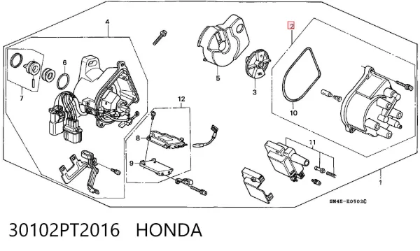 Kopułka rozdzielacza zapłonu 30102PT2016 Honda