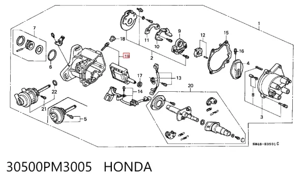Cewka zapłonowa 30500PM3005 Honda