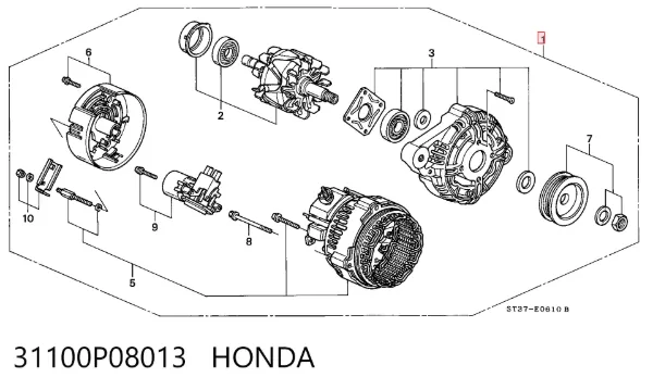 Alternator 31100P08013 Honda