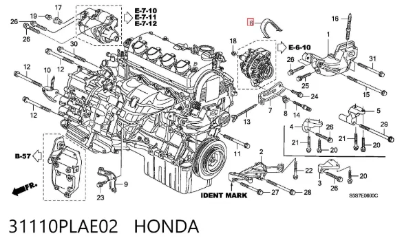 Pas napędowy mechanizmów 31110PLAE02 Honda