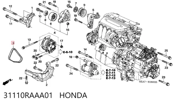 Pas napędowy mechanizmów 31110RAAA01 Honda