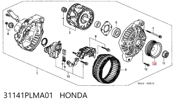 Koło pasowe alternatora Honda Civic VIII