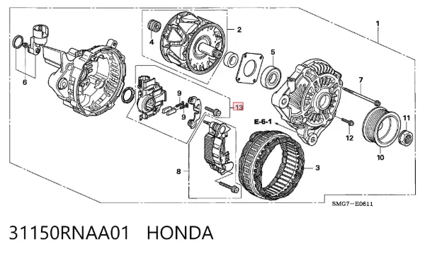 Regulator alternatora (przekaźnik ładowania) 31150RNAA01 Honda