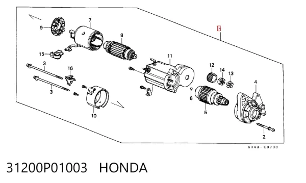 Rozrusznik 31200P01003 Honda
