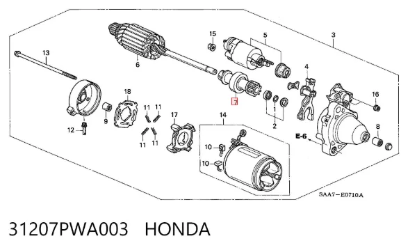Bendiks rozrusznika 31207PWA003 Honda