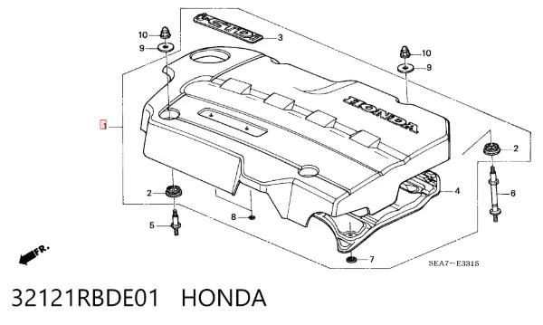 Pokrywa silnika dekoracyjna Honda Accord VII